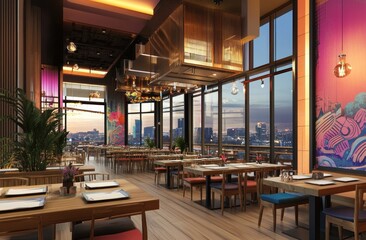 Cityscape Restaurant: Panoramic Dining with a Modern Asian Flair