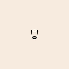 Glass of Water icon flat vector design. 