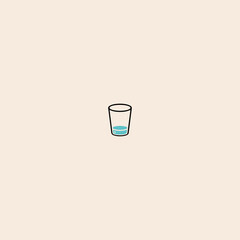 Glass of Water icon flat vector design. 
