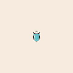 Glass of Water icon flat vector design. 