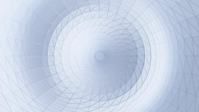 abstract white 3d circular background, 4k seamless loop, animated wave motion polygon backdrop video