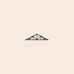 Roof Metal Trusses Constructions icon flat vector design. 