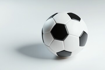 Obraz premium Classic Soccer Ball on a Neutral Background Ideal for Sports Fitness and Recreation Themes