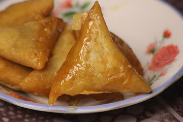 Briwat or Briouat Close Up, Traditional Moroccan Pastry