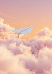A whimsical flying envelope soars through the clouds, symbolizing the concept of bulk email communication and digital outreach