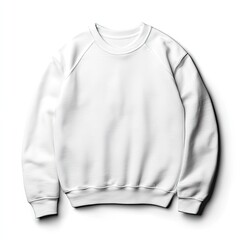 Fototapeta premium Blank white sweatshirt, studio shot, on white background