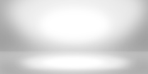Gray background and wallpaper and white light beam. Empty room used for product display in studio.