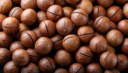 Obraz premium background texture of fresh natural macadamia nuts