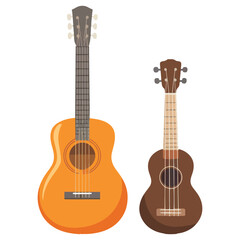 Guitar Icons Acoustic, Bass, Wooden Stringed Guitar, Ukulele