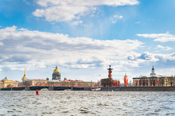 St. Petersburg panoramic view from the Neva River to the of central landmarks