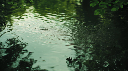 Liquid Serenity: Delicate Reflections in Water with Soft Waves and Natural Lighting Create a Tranquil and Abstract Scene for Design and Wellbeing &ndash; Generative AI