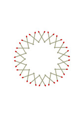 ring of 36 crossed matches, modern abstract vector graphic 