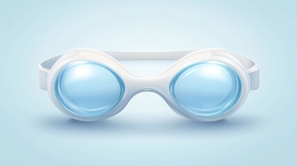 Fototapeta premium Swimming Goggles with Blue Lenses Ideal for Aquatic Sports and Training Featuring Comfortable