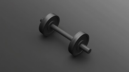 Weightlifting Equipment A Single Dumbbell on a Dark Background for Fitness and Strength Traini