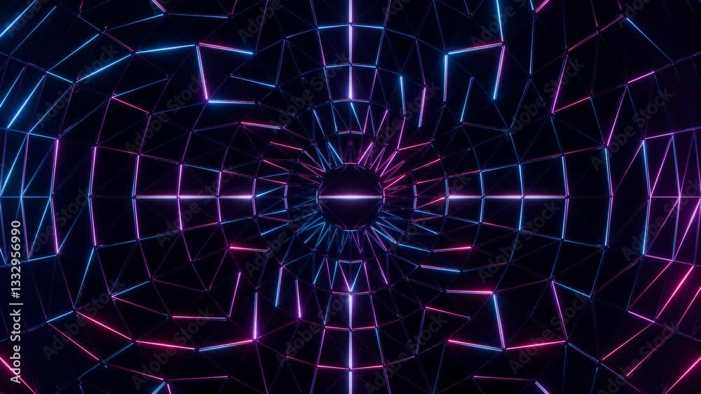 Canvas Prints abstract colorful futuristic glowing neon lines animation background, 4k seamless vj loop backdrop v