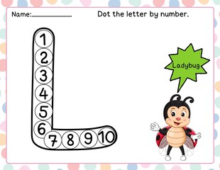 Dot the letter L by number from 1 to 10

Kids dot the letter 