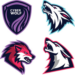 wolf head mascot sports logo