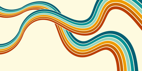 Vintage striped backgrounds, posters, banner samples retro colors 1970s 1900s 70s 80s 90s. Retro vintage style 70s striped background poster lines. Shapes vector design graphic 1980s.