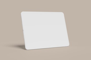 White/Blank Tablet of the new generation with a white screen on a light background © bimockup