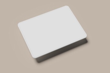 White/Blank Tablet of the new generation with a white screen on a light background