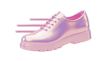 Isolated Iridescent Holographic Shoe: Signifying Fashion Footwear, Trendy Style, and Modern Design