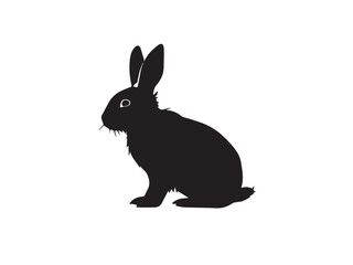 Obraz premium Rabbit silhouette on white background. Rabbit silhouette vector design.