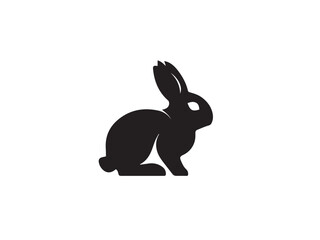 Rabbit silhouette on white background. Rabbit silhouette vector design.