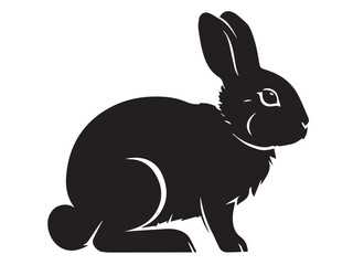 Rabbit silhouette on white background. Rabbit silhouette vector design.