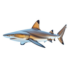 Naklejka premium Reef Shark Isolated on White Background.PNG
