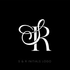 S & R initials logo vector. SR logo. SR monogram for wedding