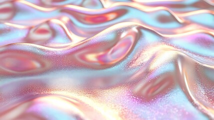 Fototapeta premium Abstract iridescent rippled surface with beautiful light reflections on it