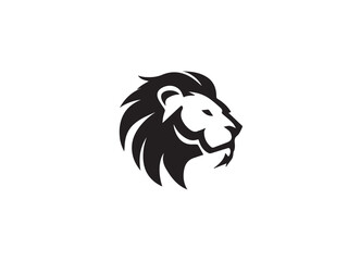 Lion silhouette. Lion head silhouette isolated on white background. Lion logo. Vector logo design.