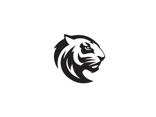 Tiger silhouette. Tiger head silhouette isolated on white background. Tiger logo. Vector logo design.