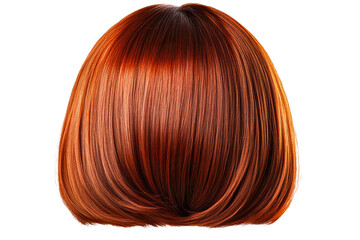 Copper hair bob style, female beauty fashion, cut out transparent