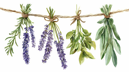 Png hanging herbs illustration watercolor lavender. Organic Tapestry. Illustration