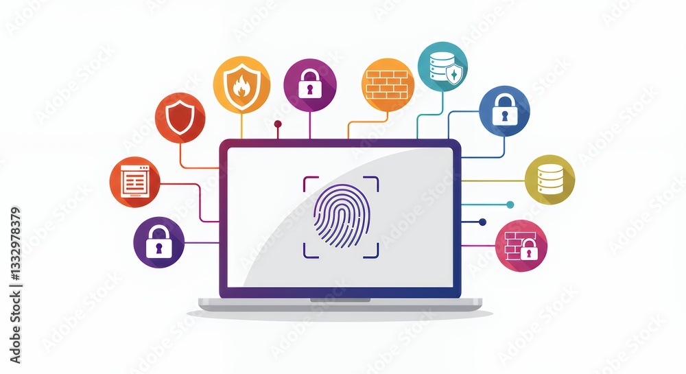 Poster secure digital access via fingerprint authentication
