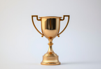 Brass steel trophy featuring dual handles and a neo classic design stands isolated against a simple background for a focused view.
