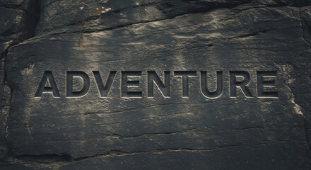 Fototapeta premium Adventure Carved in Stone Rock Texture Background