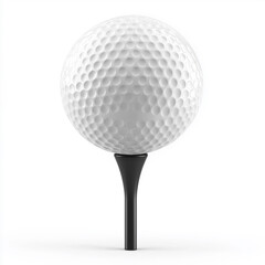 golf ball and tee, Isolated on white Background.