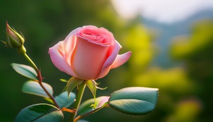 rose bud in spring closeup
