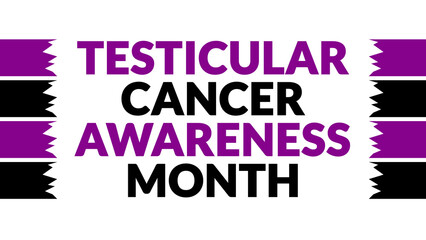 Testicular Cancer Awareness Month text with side lines on a White background. Which is observed every year in April to celebrate Testicular Cancer Awareness Month.