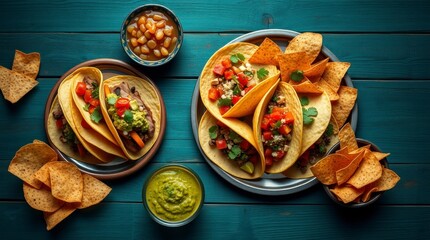Delicious Tacos with Fresh Salsa and Guacamole