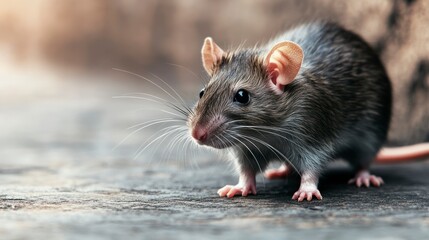 Close-up of a Rat Walking on Wooden Surface Indoors