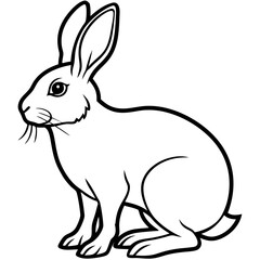Obraz premium a simple and elegant outline illustration of a rabbit in a seated position vector illustration