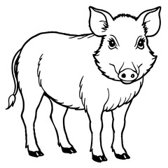 Fototapeta premium an adorable cartoon piglet drawn with simple line vector illustration