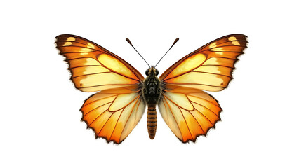 Fototapeta premium Delicate Butterflies in High-Definition, Isolated on a Pure White Background, Showcasing Ultra-Detailed, Hyperrealistic, Professional Photography with Natural Lighting, Macro Shots 
