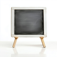 Obraz premium Sleek white blackboard exhibiting a subtle reflection on its surface, embodying modern creative workspace inspiration