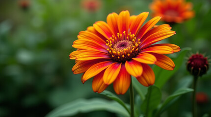 Stunning Orange and Yellow Flowers in a Lush Garden with Radiant Petals and Natural Charm