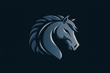A sleek 2D logo featuring a stylized horse head, designed with a clean background for high visibility