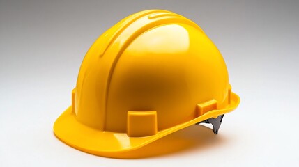 Fototapeta premium Yellow Safety Helmet on a Light Gray Background
